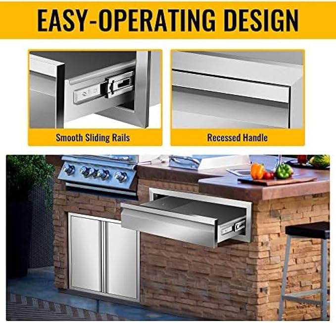 Outdoor Kitchen Drawers, Box Frame Style Flush Mount BBQ Drawer w/Stainless - Image 5