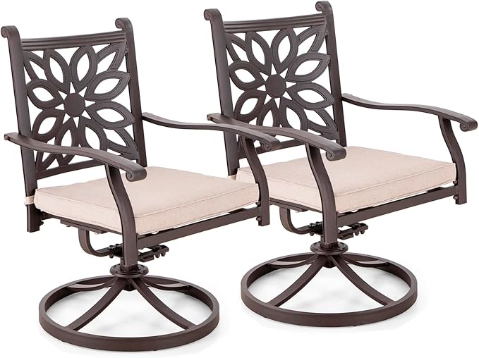 Sophia & William Patio Outdoor Swivel Rocker Dining Chairs Set of 2, Load by SophiaWilliam