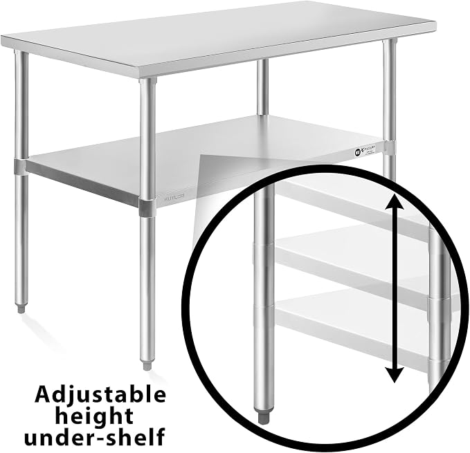 KUTLER Stainless Steel Table 24 x 48 Inches, NSF Heavy Duty Commercial Kitchen - Image 5