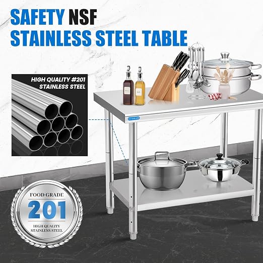 Stainless Steel Table for Prep & Work - Image 5