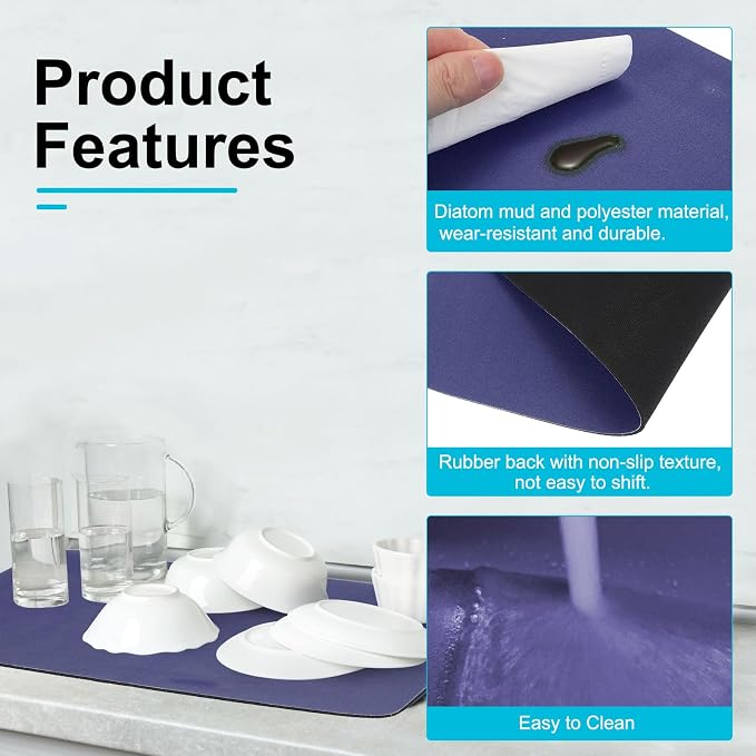 uxcell Silicone Mats for Kitchen Counter, 15.7" x 11.8" Non-Slip Countertop - Image 3