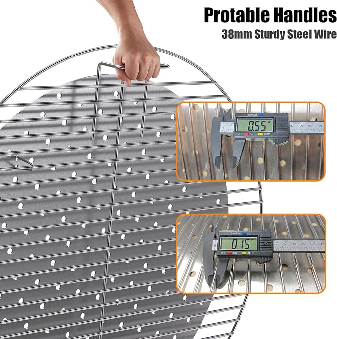 Replacement Round Cooking Grill Grate 21.5 inch, Stainless Steel BBQ Grills - Image 7