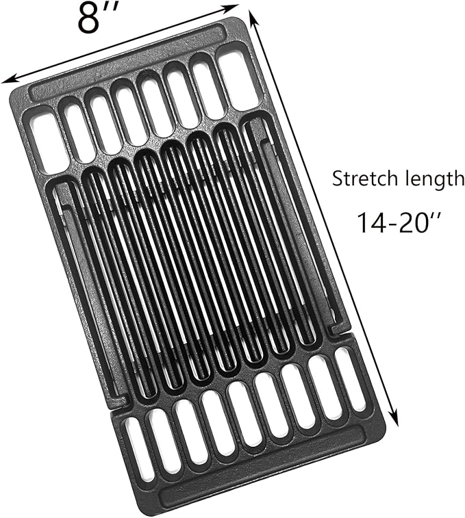 Cast Iron Cooking Grill Grates Replacement Adjustable Universal Extends from - Image 2