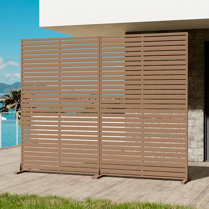 Privacy Fence Screen with Stand 6 Panel 72" H×47" W HDPE Decorative Panels with - Image 6
