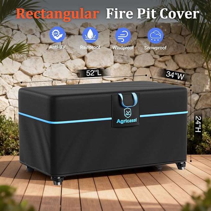 Fire Pit Cover Rectangular 52 Inch - Image 2