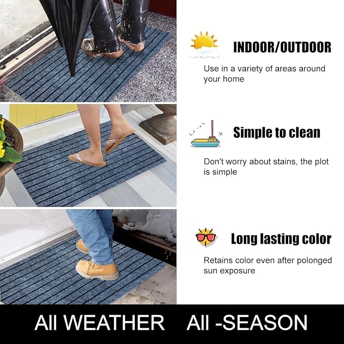 Antenat 2-Pack Door Mat, Low Profile Indoor Outdoor Entryway Mats, Durable - Image 4