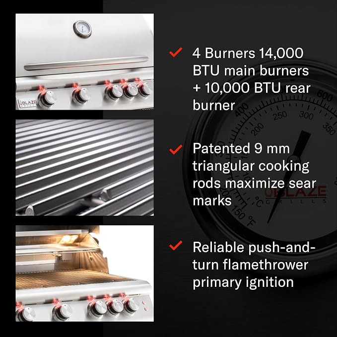 Blaze Grills Premium LTE+ | 40-Inch 5-Burner Barbecue | Built-In Natural Gas - Image 3