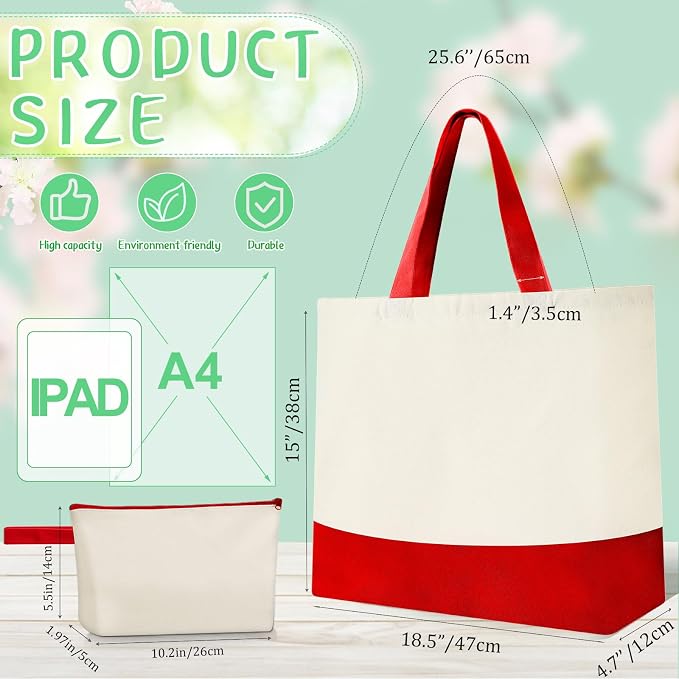 Sanwuta 24 Pcs Canvas Tote Bags Bulk - Image 2