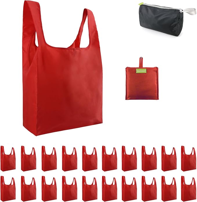 BeeGreen Christmas Red Reusable Shopping Bags Wholesale Reusable Grocery Bags by BeeGreen