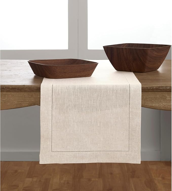 Solino Home Linen Light Natural Table Runner 108 Inches Long by SolinoHome