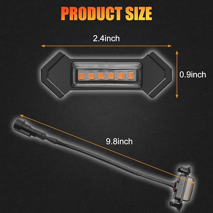 4PCS LED Amber Grill Lights，Grille Lights - Image 6