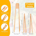 Tongs, 9 Piece Bamboo Set in Snack, Straight and Curved Styles