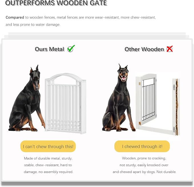 4NM Metal No Drilling Expandable Dog Gate, Extra Wide 96", Extra Tall 32" Free - Image 5