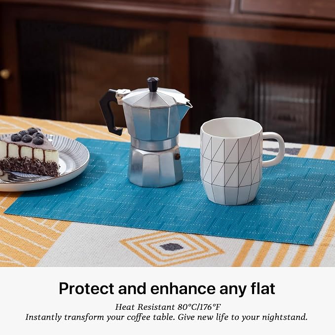 LEXMORE Placemats Set of 8 Vinyl/Plastic Woven Place Mats - Image 5