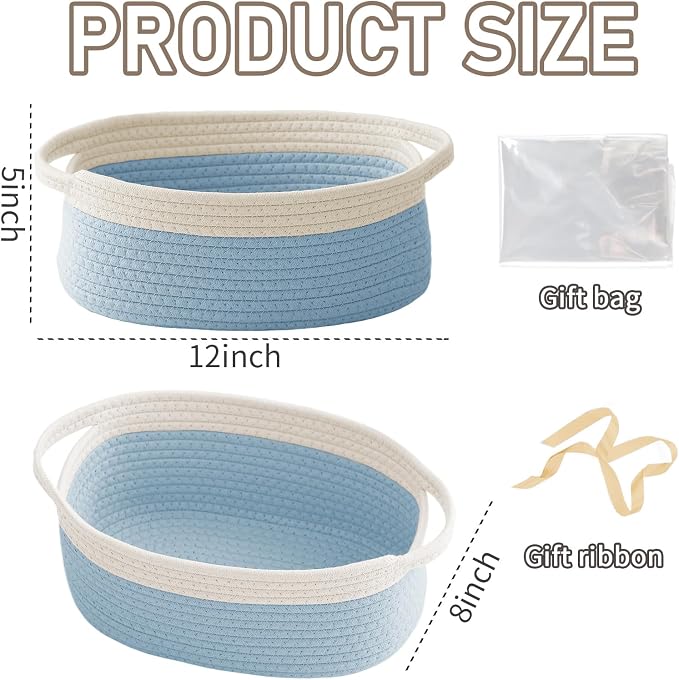 Woven Basket, Small Rope Storage Bin - Image 2