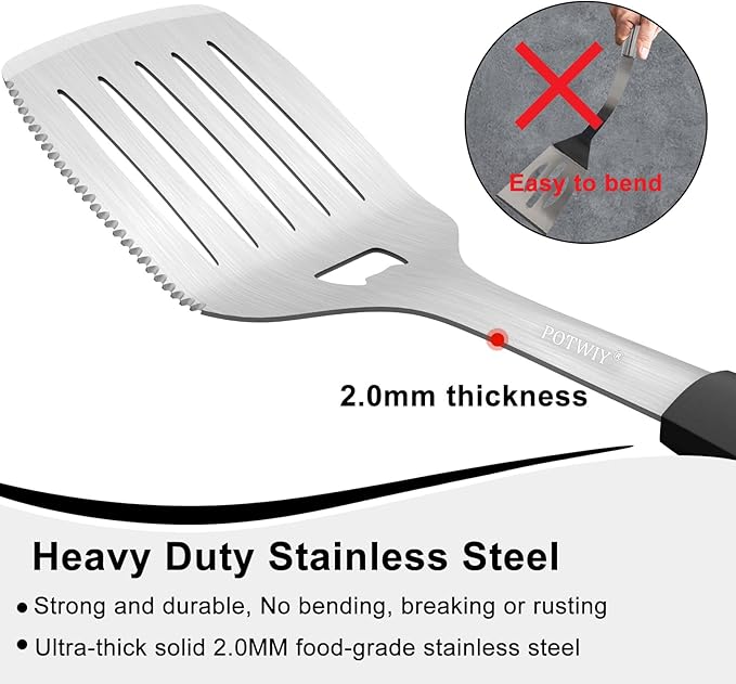 Barbecue Tool Set, 3-Piece Stainless Steel with Silicone Handles