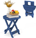 FUNBERRY Outdoor Folding Adirondack Side Table, No Assembly Portable Patio End by FUNBERRY
