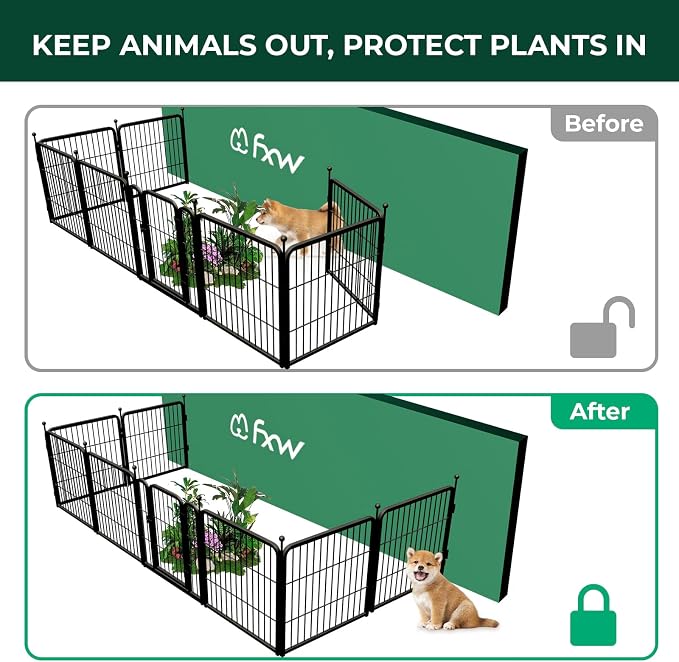 FXW Garden Fence Outdoor for The Yard – 24in x 15.2ft Heavy Duty Metal Animal - Image 3