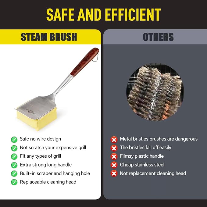 Bristle-Free Steam Cleaning Grill Brush, - Image 8