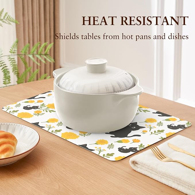 QIYI Placemats Set of 6, 12x18 Inch Faux Leather Place Mats - Image 6