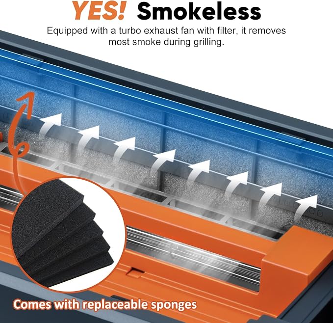 Electric Grill, CUSIMAX Smokeless Indoor Grill & Griddle, Electric Korean BBQ - Image 2