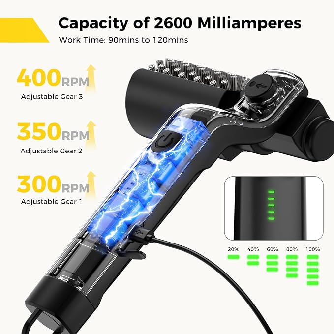 Electric Rotary Grill Brush for Outdoor Grill, 3-Speed Power Control, 304 - Image 4
