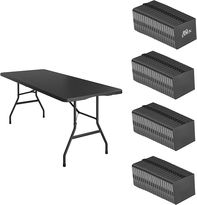 80 Pack of 6 Foot Foldable Table by VISTACASA