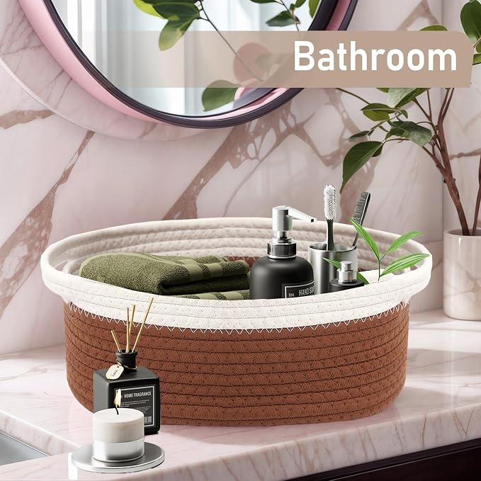 Woven Basket, Small Rope Storage Bin - Image 8