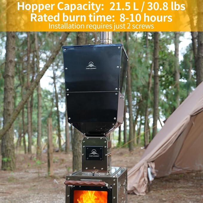 M8 Pellet Stove Pro with Pellet Burner/Oven/Base/Camping Table—Portable - Image 3