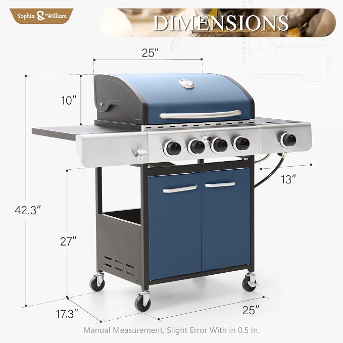 Sophia & William 4-Burner Gas BBQ Grill - Image 6
