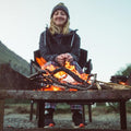 Camping Chair with USB Heated Seat, Red, Steel Frame, 300 lb Capacity