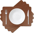 Cowhide Pattern Faux Leather Placemats Set of 4, Heat Resistant Non-Slip by EDanle