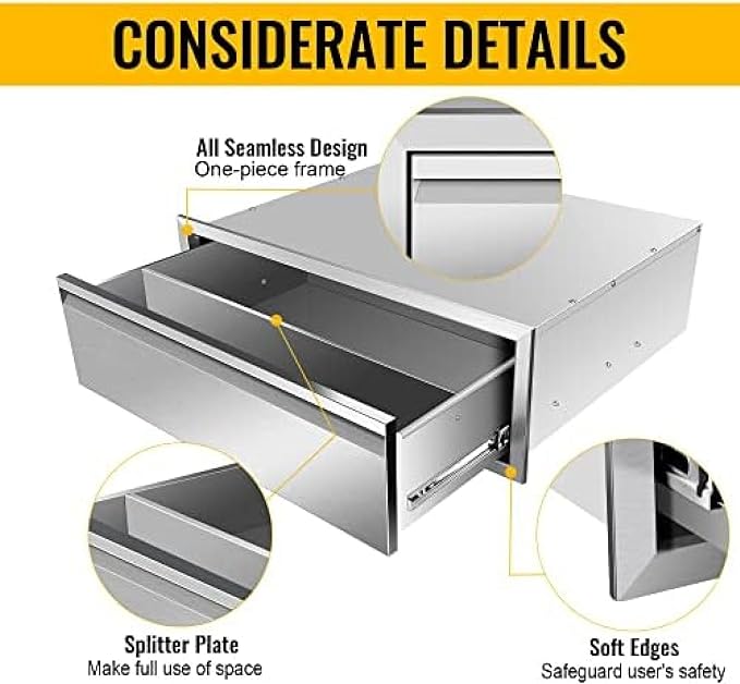 Outdoor Kitchen Drawers, Flush Mount Triple Access BBQ Drawers - Image 4