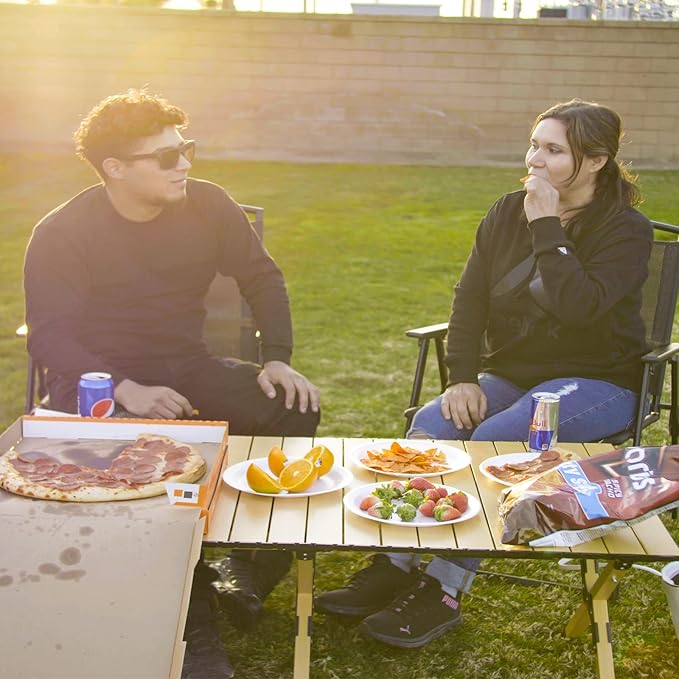 Folding Camping Table, Lightweight Roll-Up Table Aluminum Low Portable Picnic - Image 2
