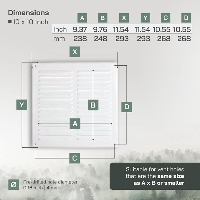 Vent Systems 10 x 10 Inch White Vent Cover - Image 2
