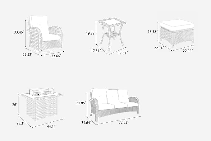 LayinSun 10 Pieces Outdoor Patio Furniture Set - Image 9