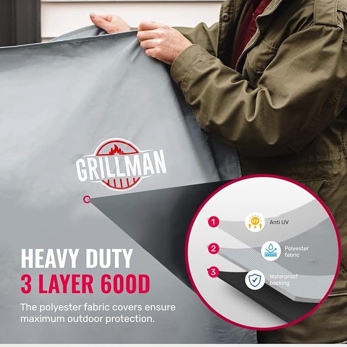 Grillman Grill Cover, BBQ Outdoor Grill Covers, Gas Grills, Waterproof - Image 4