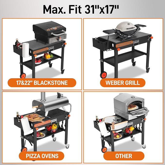 Grill Cart for Blackstone Griddle, Sturdy Grill table, Griddles Table Ninja - Image 2