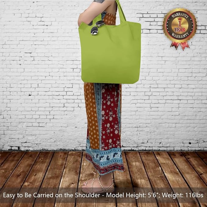 TOPDesign 3-Pack Super Strong Large 12oz Cotton Canvas Tote Bags, Reusable - Image 2