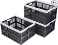 3-Pack Plastic Collapsible Storage Crates-30L, Foldable Plastic Crates by Aebeky