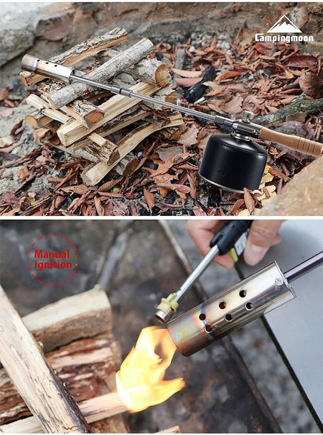 CAMPINGMOON Camping Grill Torch Dual Fuel Head Flame Adjustable - Image 6