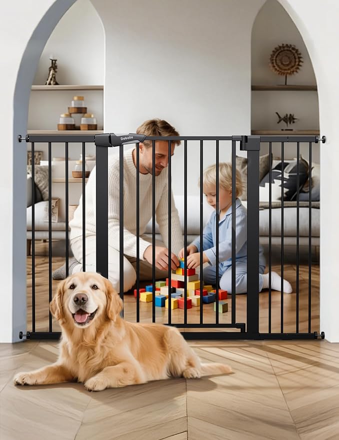 BABELIO Extra Wide Baby/Dog Gate PressGuard P7, 29-55" Auto Close by BABELIO