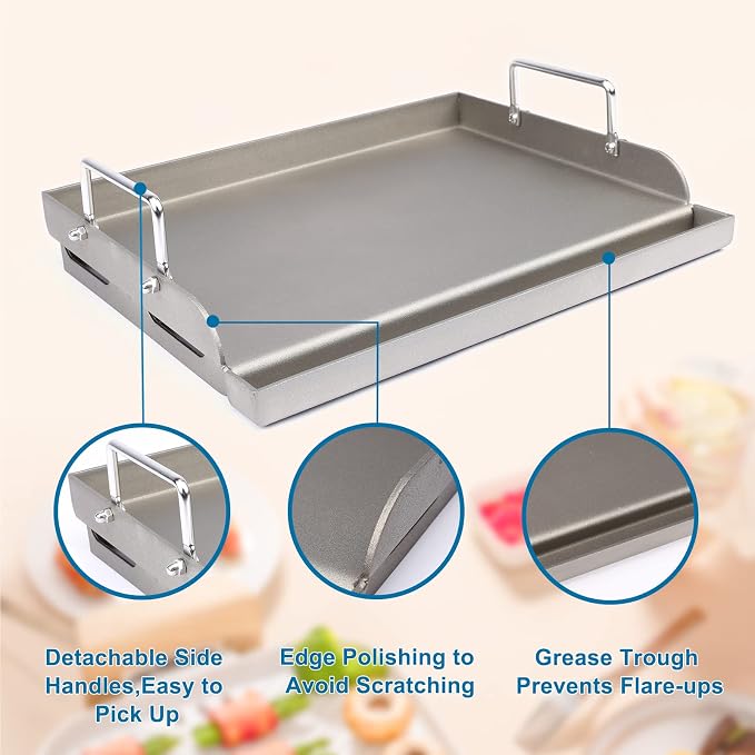 Utheer Cast Iron Griddle for Gas Grill, Tailgating, and Parties - Image 5