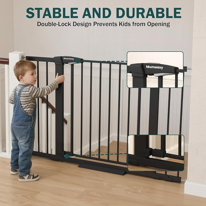 Mumeasy 36" Extra Tall Dog Gate, Auto Close Baby Gate - Image 4
