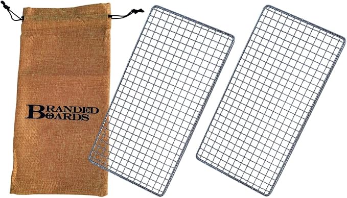 Portable Bushcraft Stainless BBQ Cooking Grill Grate, Bamboo Cutting Board by BrandedBoards