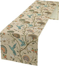 Floral Bird Table Runner, Vintage Boho Flower Birds Print William Morris Style by Unknown