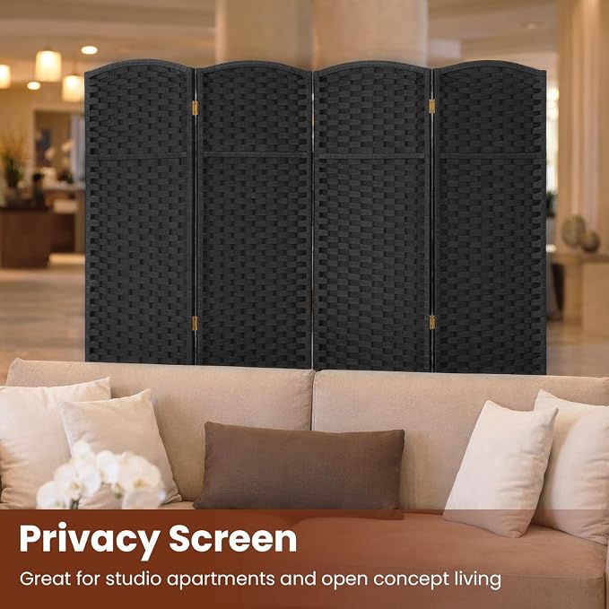 FDW Room Divider 4 Panel Screen 5.6 Ft Tall Partition Privacy Screens Folding - Image 6