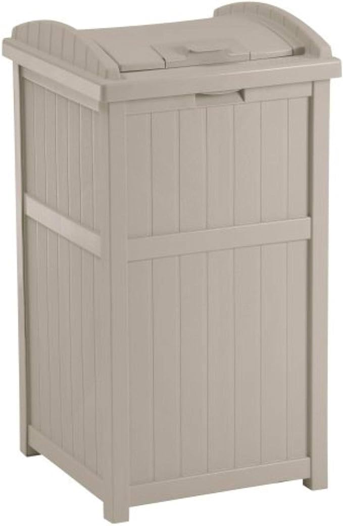 Suncast 2 Pack 33 Gallon Durable Plastic Hideaway Outdoor Garbage Can - Image 3