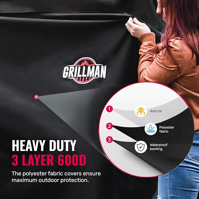 Grillman Grill Cover, BBQ Outdoor Grill Covers, Gas Grills, Waterproof - Image 4