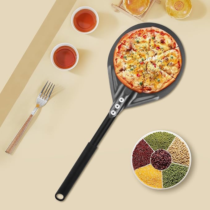 Perforated Pizza Peels 6 INCH pizza spatula paddle Long Handle Metal Pizza - Image 6